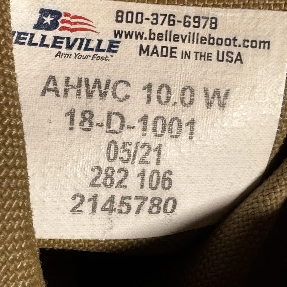 Belleville AHWC Combat Boots Men's 10 Wide Coyote Brown Vibram Made USA